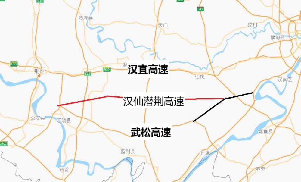 武汉至荆州的第3条高速公路:汉仙潜荆快速通道,总投资193亿