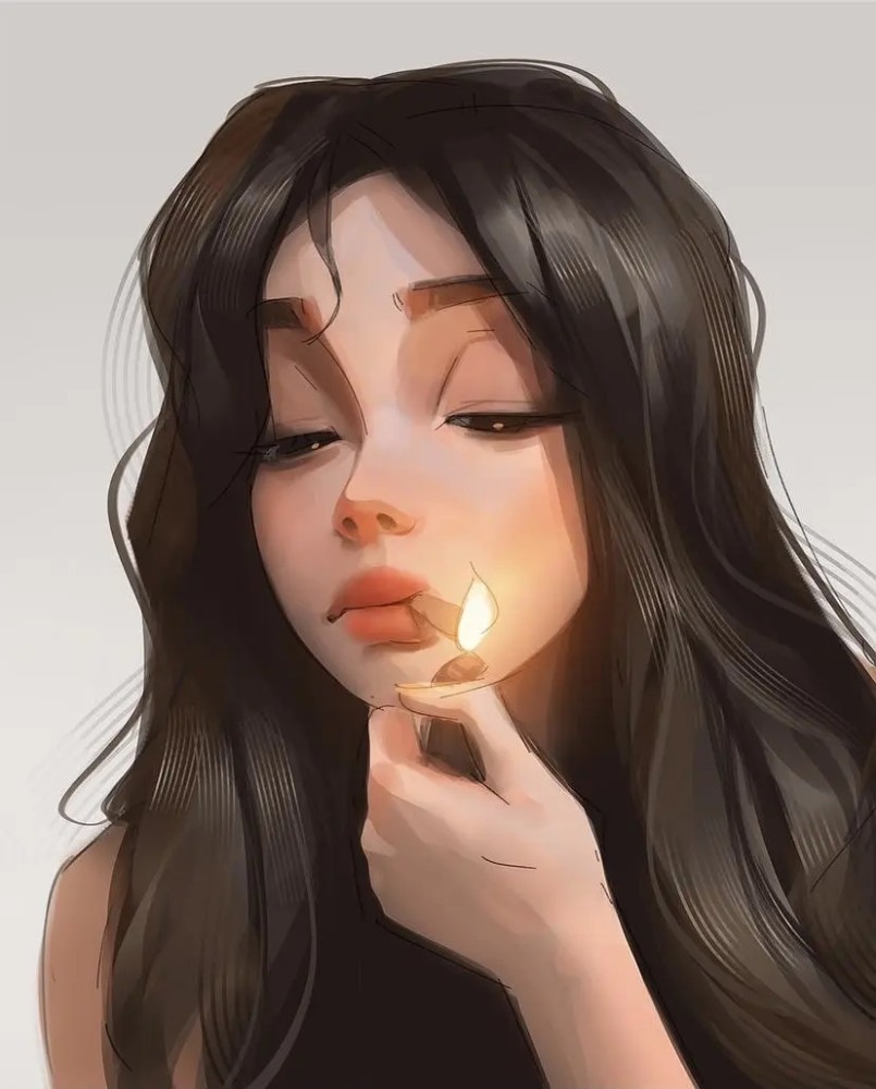 手绘头像|ins风的高级女头02期