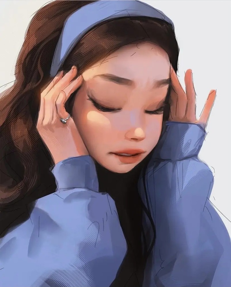 手绘头像|ins风的高级女头02期