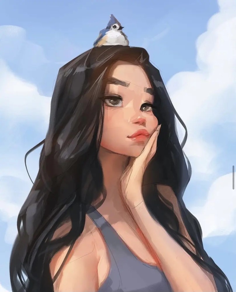 手绘头像|ins风的高级女头02期