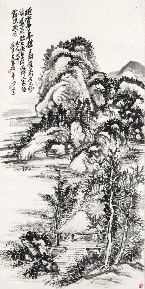 他画山水很少,所以齐白石在一个题跋中曾经说,吴昌硕山水画的落款
