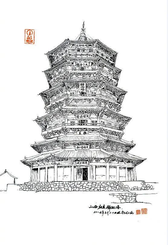 钢笔画|中国古建筑集锦