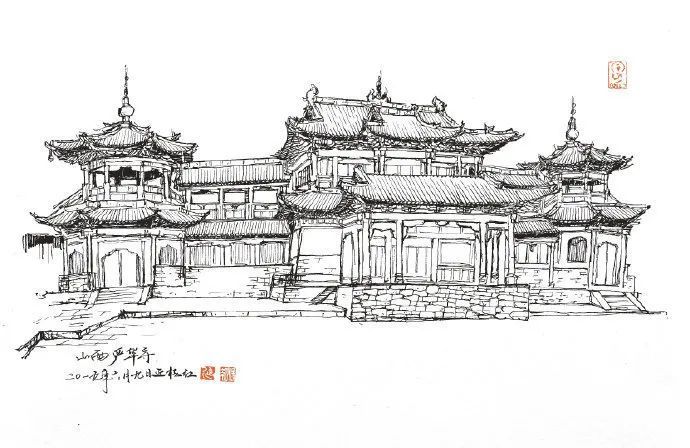 钢笔画|中国古建筑集锦