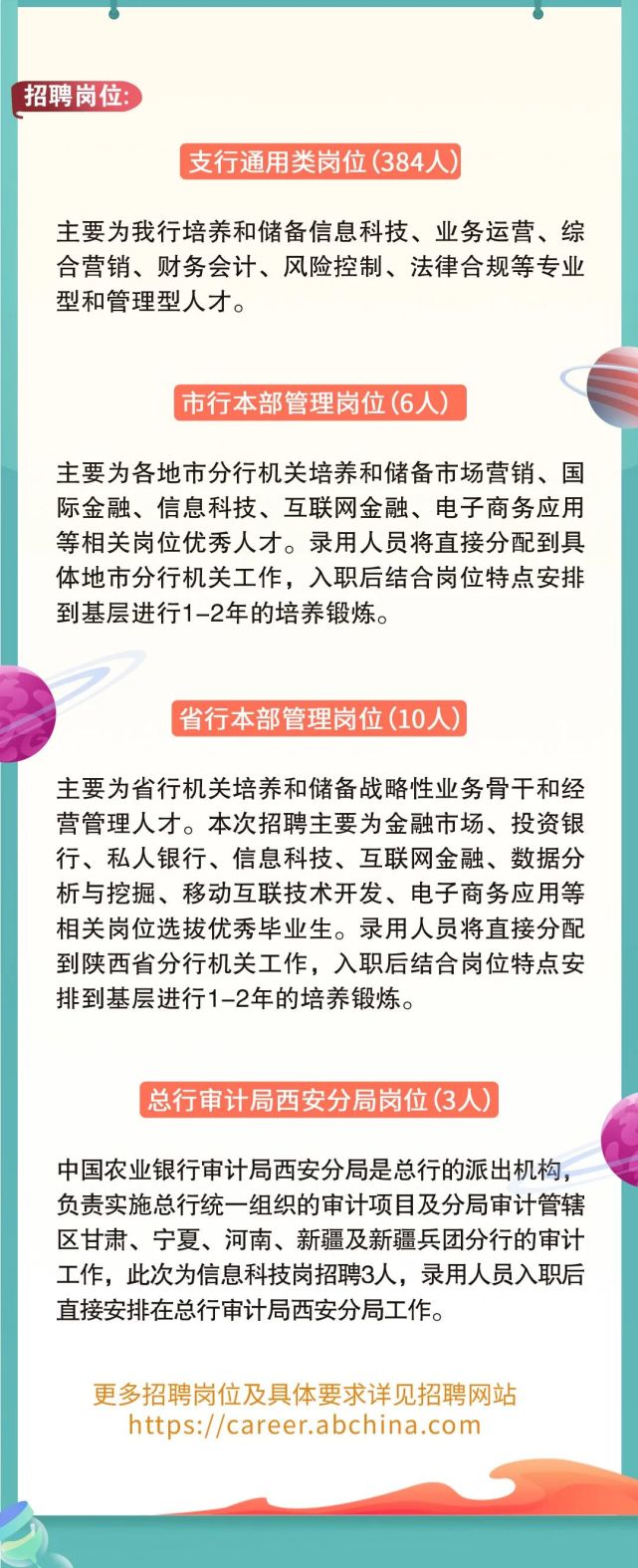 中国农业银行陕西省分行2022年校园招聘正式启动!