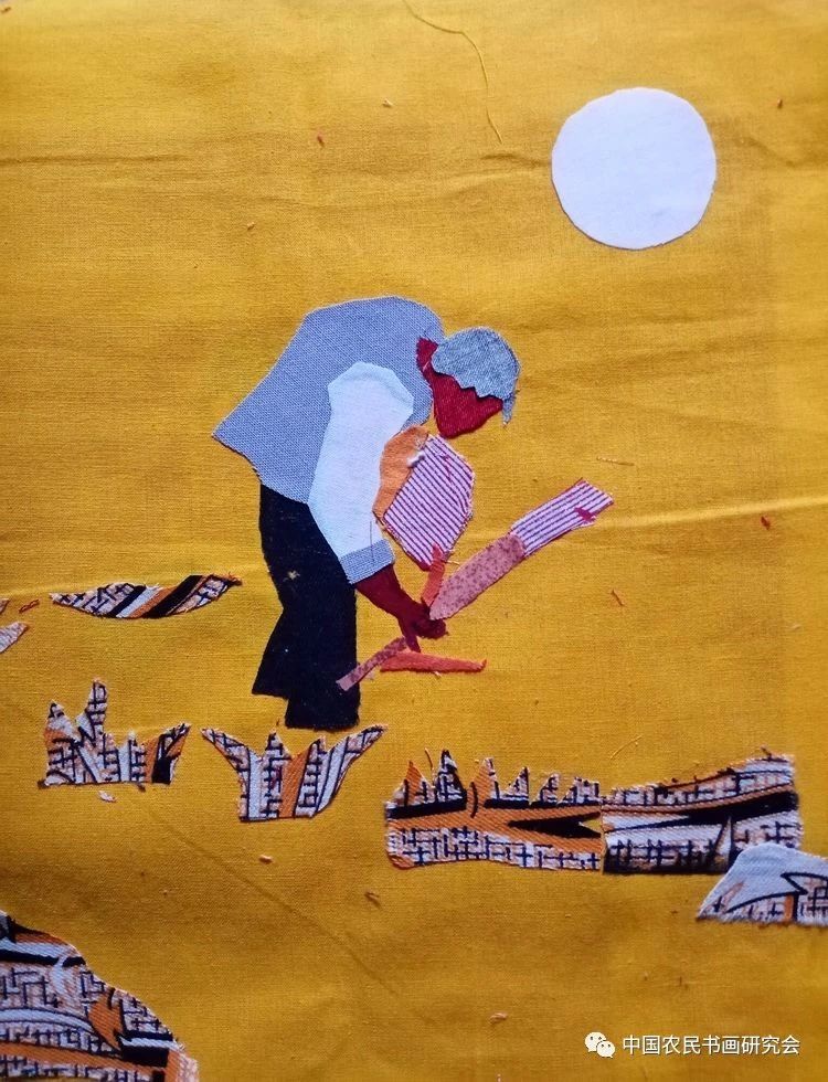 巜母亲的丰收》布贴画 吉海奎 山西新绛