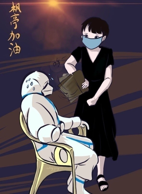 美术老师用漫画定格抗疫暖心瞬间