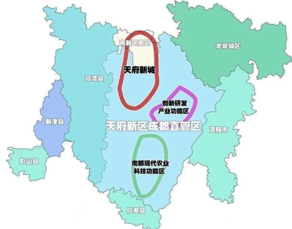 四川天府新区由几部分组成的,分别为:成都天府新区(天府新区成都直管
