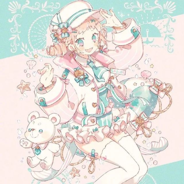 【插画壁纸】二次元q版会魔法的糖果色小萝莉～(动漫