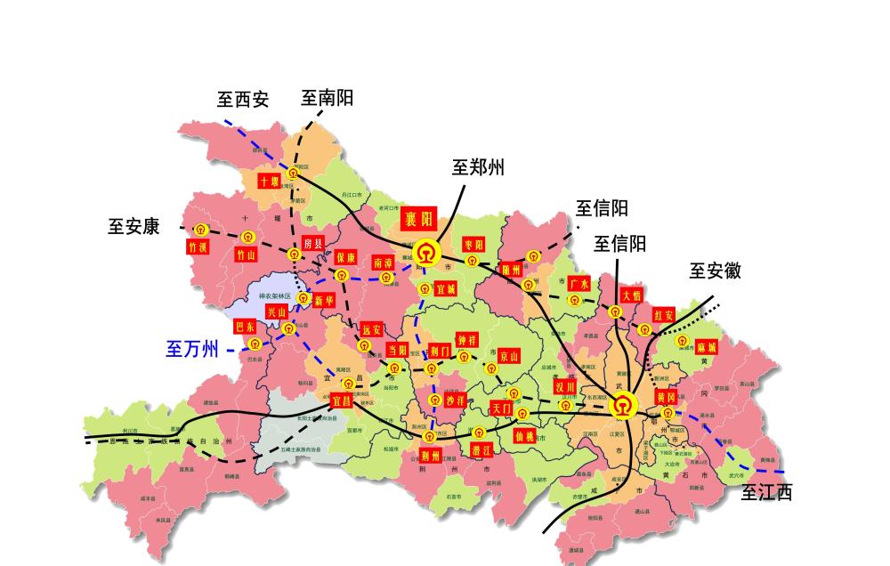 湖北省宣布每个地市要建两条以上高铁