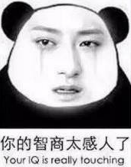 熊猫头表情包:你的智商太感人了