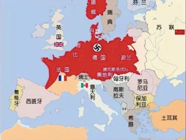 先以二战为一个划分点,我们来看看二战前德国的国境版图变化.