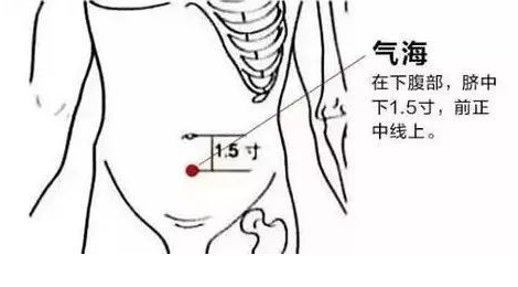 气海在脐下一寸半处.
