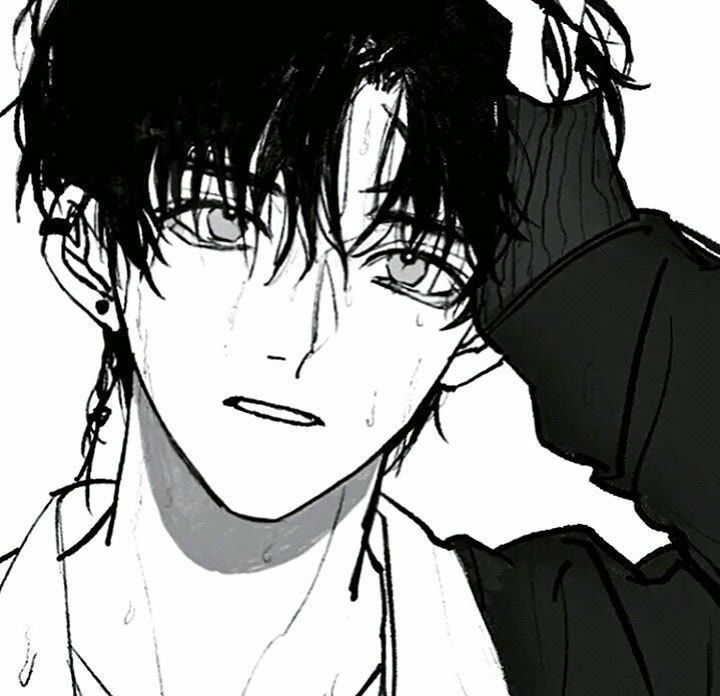 黑白动漫男头爱的很浅藏的很深