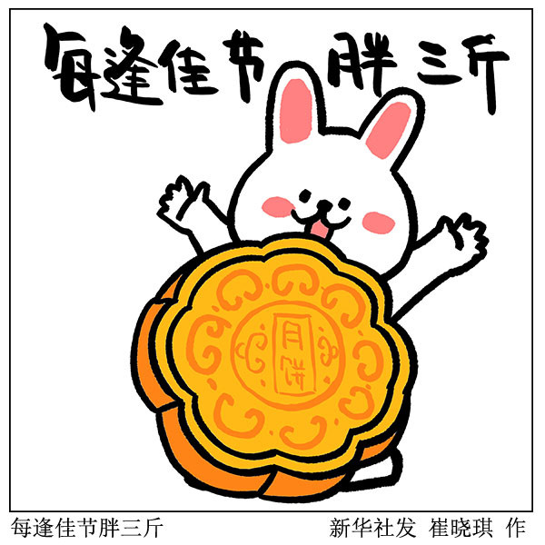 图表漫画表情包中秋节每逢佳节胖三斤