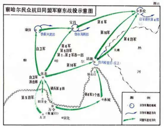 察哈尔民众抗日同盟军察东战役示意图郑吉安:当时蒋介石是主张"攘外