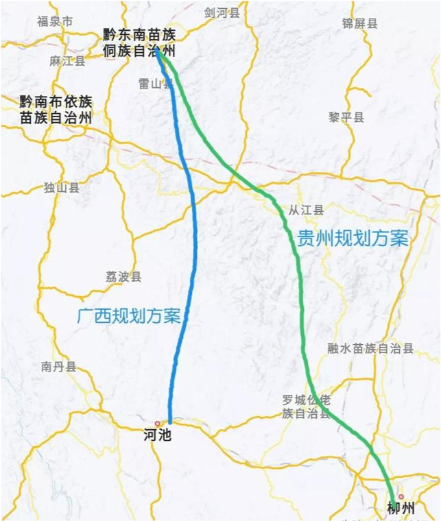 重庆涪陵至广西柳州铁路,走向以及规划路线,黔桂该如何推进?