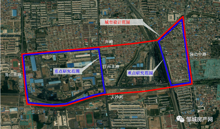 本次规划地块东邻邹城市老城区,目标打造铁西片区的新城市中心,发挥更