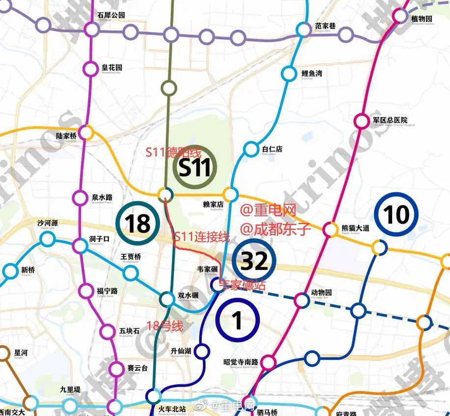 成都轨道交通s11线最新规划直达成都火车北站 串联韦家碾天府机场