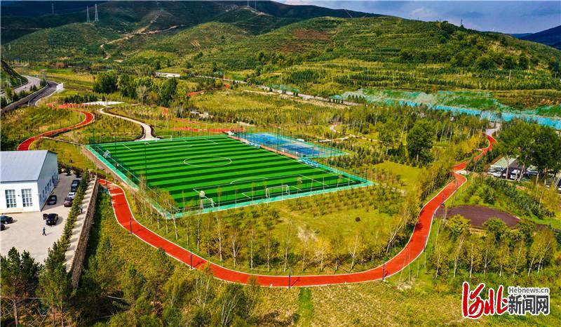 8月31日航拍的张家口市崇礼区太子城体育公园.