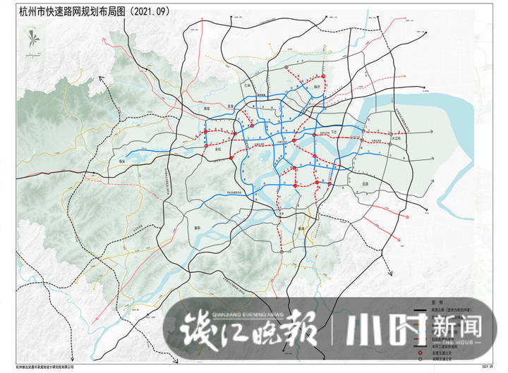 杭州快速路网规划布局图 ——以城市有机更新为重点,实现城市品质提升