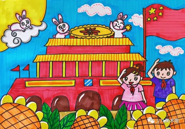 2021最新走心国庆节主题儿童画,再不收藏就晚了!