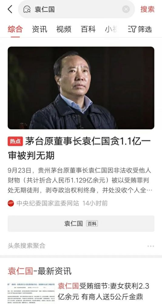 茅台镇时事评论袁仁国被无期徒刑