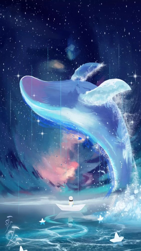 背景图:鲸落是鲸鱼留给大海,最后的温柔