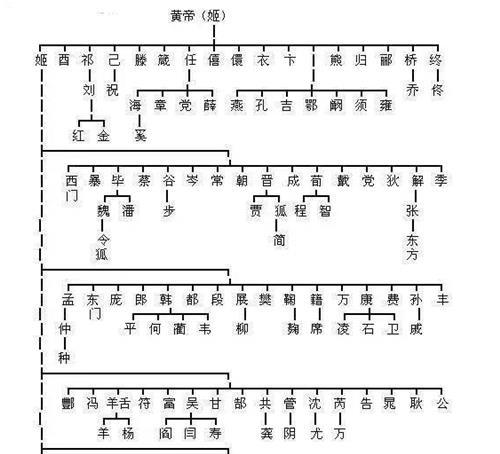 华夏最全姓氏分支表曝光看看你是炎黄子孙还是蚩尤后代