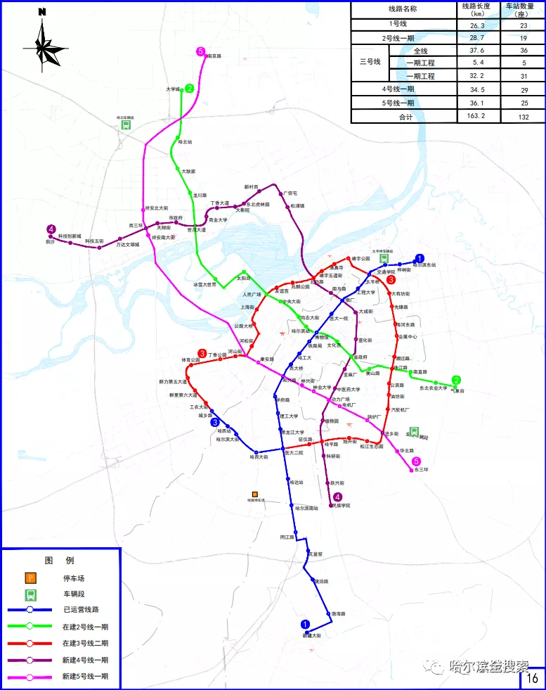重磅全长706公里哈尔滨地铁4号线5号线规划出炉