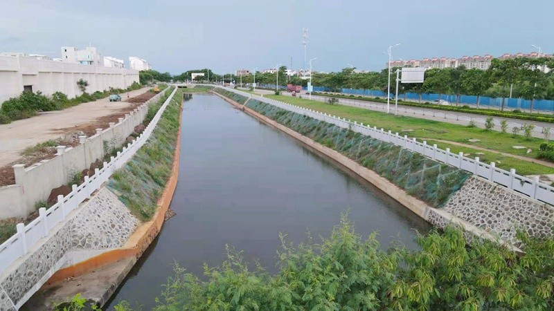 生态海南之幸福河湖洋浦经济开发区嘉洋路排洪沟