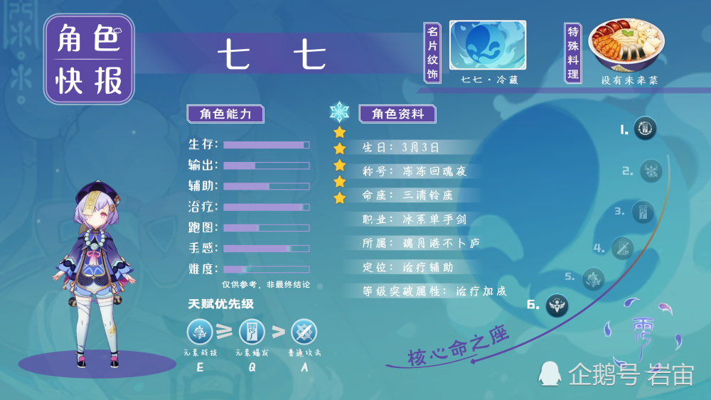 【原神】七七的角色机制介绍及使用攻略