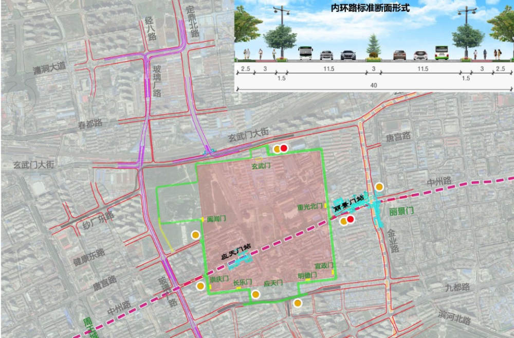 玄武门遗址片区位于河南省洛阳市老城区唐宫东路以北,玄武门大街以南