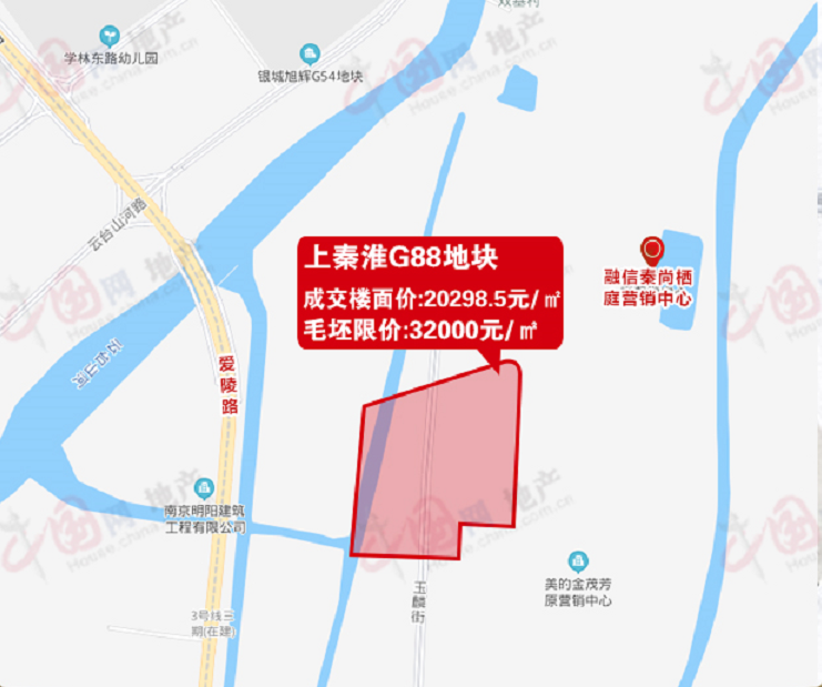 (g88地块区位图)g88地块位于江宁区上秦淮板块,这是今年土拍上秦淮第