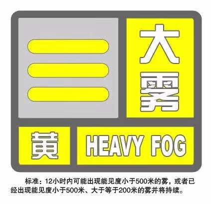 09月26日18时15分 发布大雾黄色预警信号 目前我县监军街道已出现能见