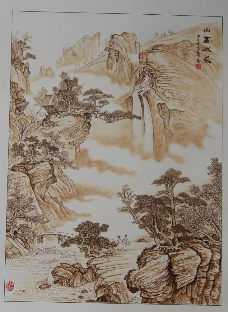 铁笔生花房县大叔用电烙铁纸上烫出上万幅画作品远销海外