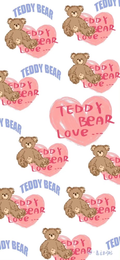 壁纸丨粉色小熊壁纸 满足少女心