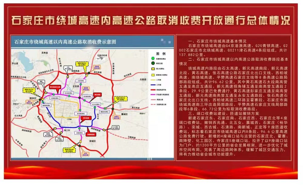 石清路,南新城,正定9座收费站同步开放通行,标志着石家庄市绕城高速