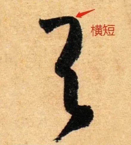"与"字草书:首横短,见下图《唐 · 孙过庭 · 书谱》写法: "天"字