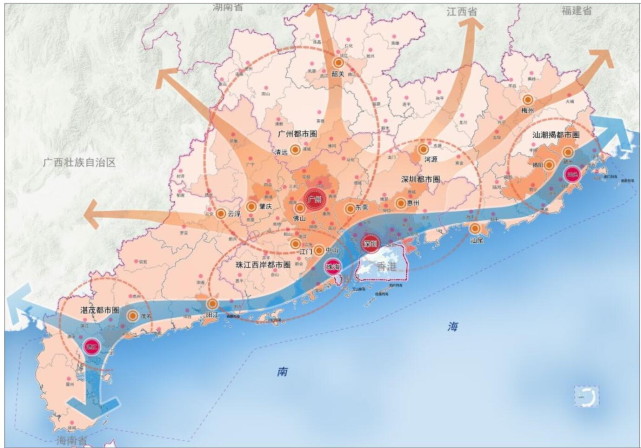 广东将建5个核心城市,形成5个都市圈,推动全省一体化