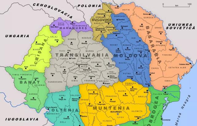 其中摩尔达维亚又分为西边的摩尔多瓦地区和东边的比萨拉比亚地区
