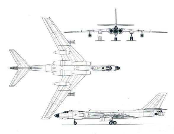 轰-6i轰炸机 三视图