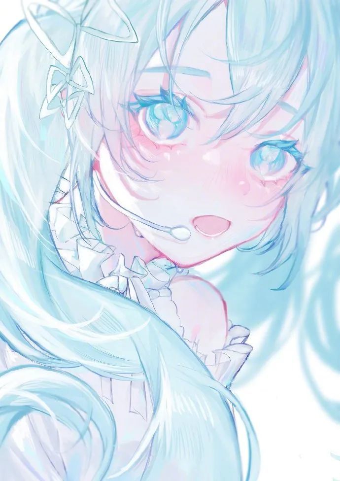 一组梦幻清丽的美少女插画眼睛真像闪亮宝石