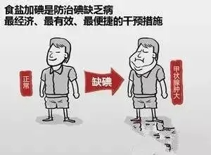 缺碘最常见的症状是 甲状腺肿大,也称之为大脖子病,它会引起 心率加快