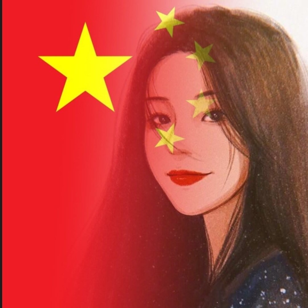 专属于国庆节的渐变色女头