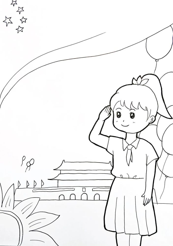 跟着晨爸学马克笔:国庆节主题画|0基础马克笔