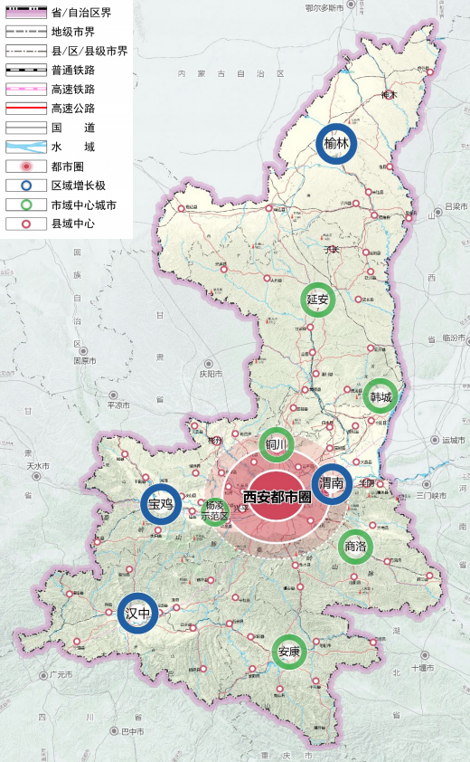 六城:包括铜川,延安,安康,商洛,杨凌示范区和韩城等6个市域中心城市