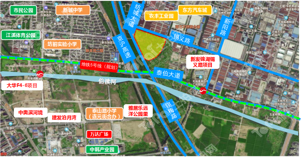 5 原东吴大酒店地块 地块位置:滨湖区青祁路与梁清路交叉口东北侧
