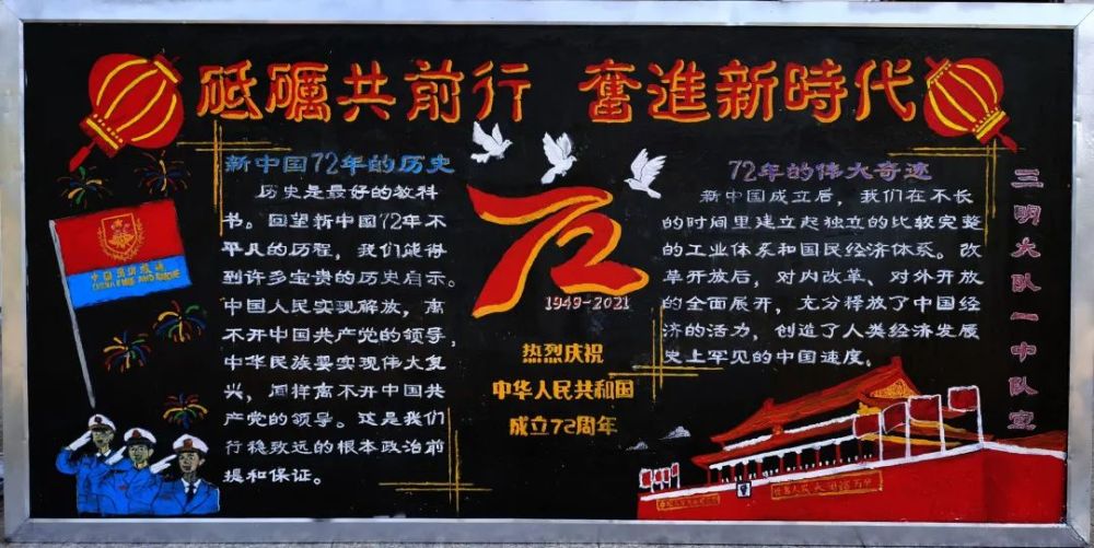 福建省森林消防总队学党史感党恩庆国庆主题板报展评活动