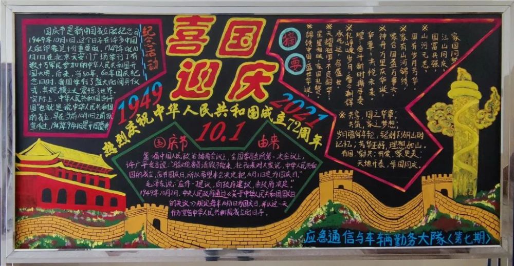 福建省森林消防总队学党史感党恩庆国庆主题板报展评活动