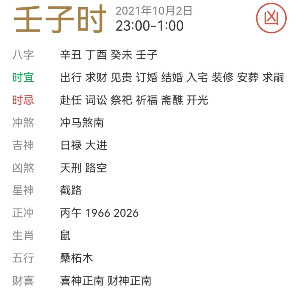 每日宜忌老黄历2021年10月2日